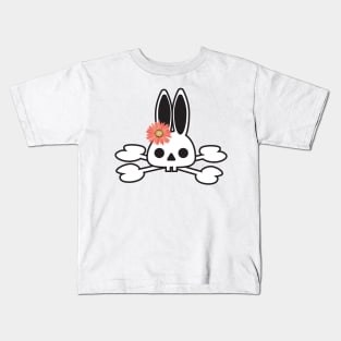 Bunny, skull, bones, horror, pirate, Halloween, rabbit, skulls Kids T-Shirt
